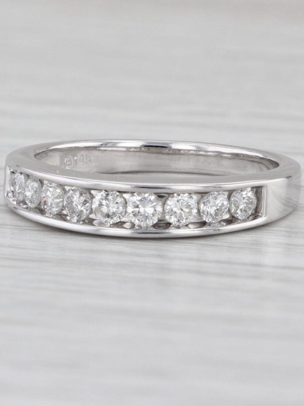 0.40ctw Diamond Wedding Band 14k White Gold Size 8.25 Stackable Anniversary